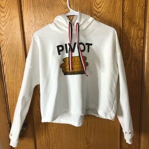 2 Friends cropped hoodies & 1 Friends t-shirt